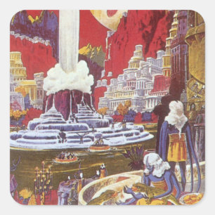 Klassieke sciencefiction, het verloren Atlantis Vierkante Sticker
