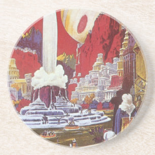 Klassieke sciencefiction, het verloren Atlantis Zandsteen Onderzetter