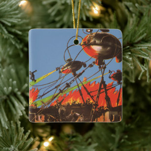 Klassieke sciencefiction HG Wells Oorlog der Werel Keramisch Ornament