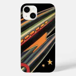 Klassieke Sciencefiction Raket door Ruimte Sterren Case-Mate iPhone 14 Hoesje