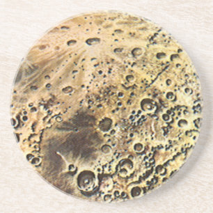 Klassieke sciencefiction, raket schip boven de maa zandsteen onderzetter