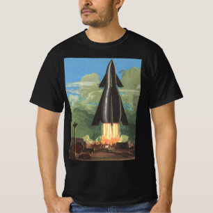Klassieke sciencefiction, raket vertrekt van de aa t-shirt