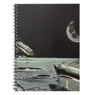 Klassieke sciencefiction, raketschepen maan planet notitieboek