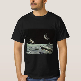 Klassieke sciencefiction, raketten maan planeten t-shirt