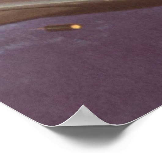 Klassieke sciencefiction, ruimtestation met planee poster (Hoek)