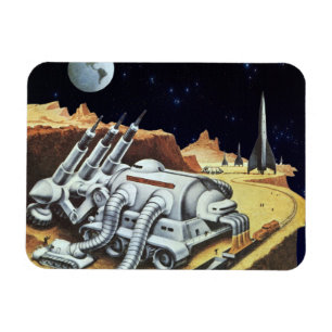 Klassieke sciencefiction, ruimtestation op de maan magneet