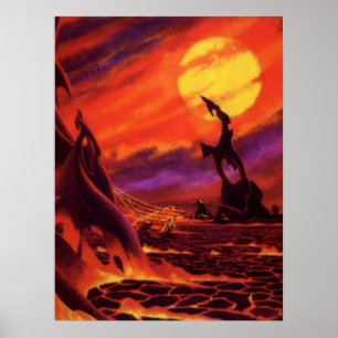 Klassieke Sciencefiction Vulkanische Planeet met R Poster