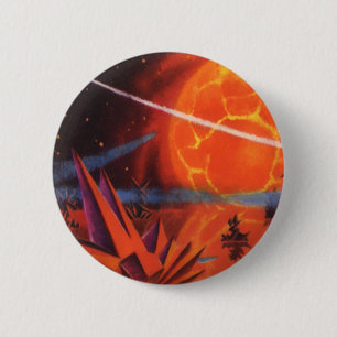Klassieke sciencefiction, vurige sciencefictionpla ronde button 5,7 cm