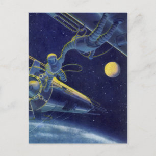 Klassieke sciencefictionastronauten in de buitenru briefkaart