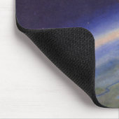 Klassieke sciencefictionraket in de ruimte boven d muismat (Hoek)