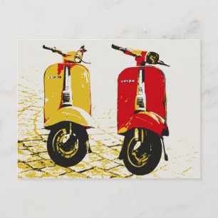 Klassieke scooter briefkaart
