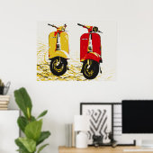 Klassieke scooter poster (Thuiskantoor)