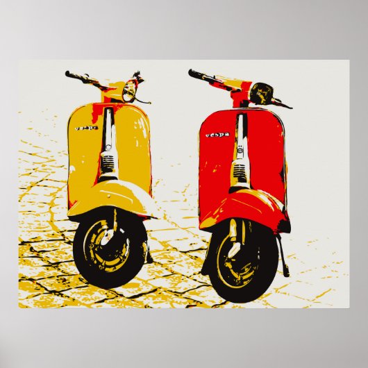 Klassieke scooter poster (Voorkant)