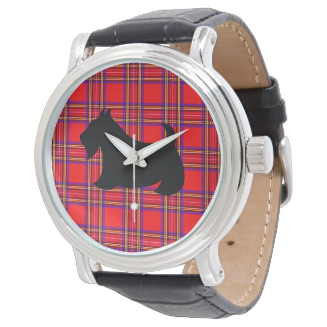 Klassieke Scottish Terrier Watch Horloge (Gekanteld)