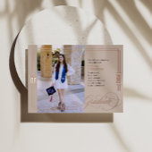 Klassieke Script Afstuderen Taupe & Roos Gold Folie Uitnodiging