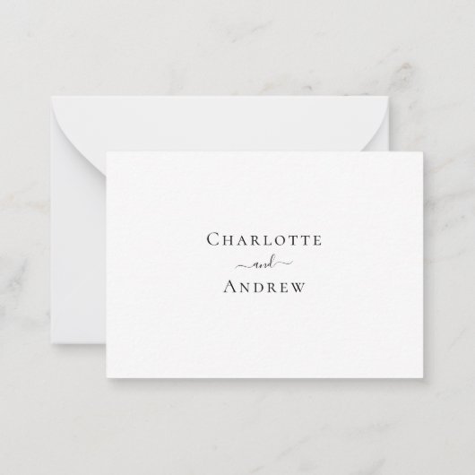 Klassieke script bruiloft reactie RSVP Notitiekaartje (Achterkant)