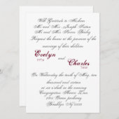 Klassieke script bruiloft uitnodiging. kaart (Voorkant / Achterkant)
