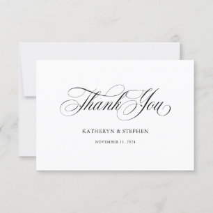 Klassieke Script Calligrafie Elegante Bedankkaart