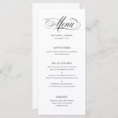 Klassieke Script Calligraphy Weddenrenmenu Menu (Voorkant / Achterkant)