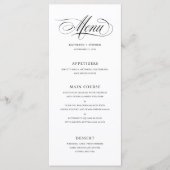Klassieke Script Calligraphy Weddenrenmenu Menu (Voorkant)