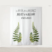 Klassieke Script Mr & Mrs Trouw Achtergrond banner Wandkleed (Voorkant)