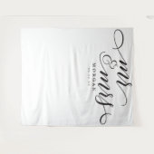 Klassieke Script Mr & Mrs Wedding Backdrop Banner Wandkleed (Voorkant (horizontaal))