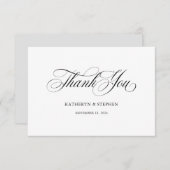 Klassieke scriptkalligrafie elegant bedankt kaart (Voorkant / Achterkant)