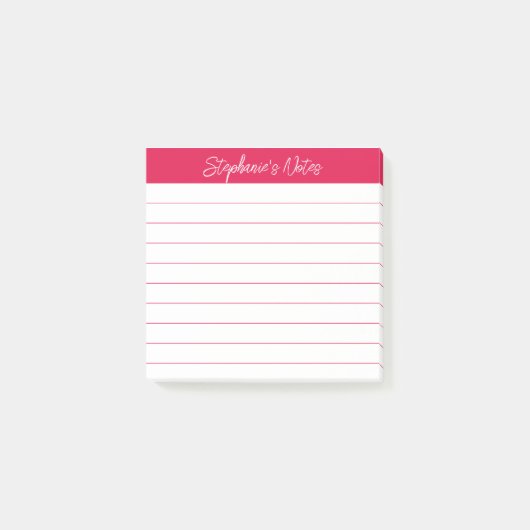 Klassieke scriptnotities Kersenrood gelinieerd Post-it® Notes (Voorkant)