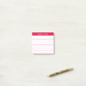 Klassieke scriptnotities Kersenrood gelinieerd Post-it® Notes (Op bureau)