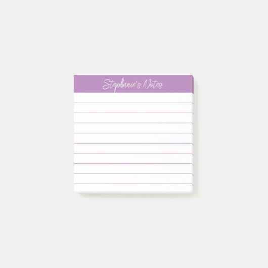 Klassieke scriptnotities met lavendel voering post-it® notes (Voorkant)