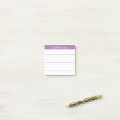 Klassieke scriptnotities met lavendel voering post-it® notes (Op bureau)