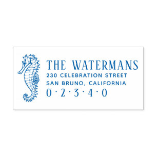 Klassieke Seahorse Custom Name Return-adres Zelfinktende Stempel