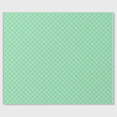 Klassieke Shamrock Mint Groen Wit Rutpatroon Cadeaupapier (Vlak)