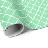 Klassieke Shamrock Mint Groen Wit Rutpatroon Cadeaupapier (Rol Hoek)