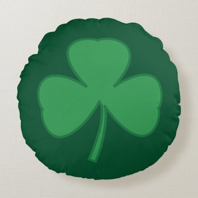 Klassieke Shamrock Pillow Rond Kussen (Voorkant)