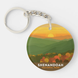 Klassieke Shenandoah National Park herfst zonsonde Sleutelhanger