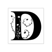 Klassieke sierletter D bloemmonogram Rubberstempel (Afrduk)