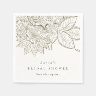 Klassieke Sierlijke Paisley Ivoorkleurige Gouden B Servet