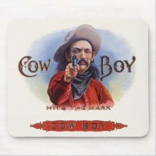 Klassieke Sigarettenlabel Kunst, Cowboy Raakt de R Muismat