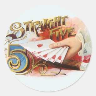 Klassieke Sigarettenlabel Kunst Straight Flush met Ronde Sticker