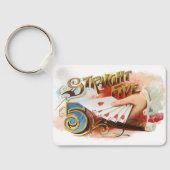 Klassieke Sigarettenlabel Kunst Straight Flush met Sleutelhanger (Achterkant)