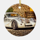 Klassieke Silver Sportauto Keramisch Ornament (Voorkant)