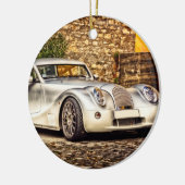 Klassieke Silver Sportauto Keramisch Ornament (Links)
