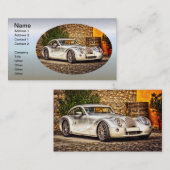 Klassieke Silver Sportauto Visitekaartje (Voorkant / Achterkant)