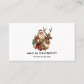 Klassieke Sinterklaas Rijden Een Rendier Kerstmis Visitekaartje (Voorkant)