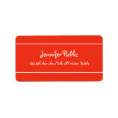 Klassieke Sjabloon met kerstrood wit handschrift Etiket (Voorkant)