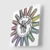Klassieke Sneakers cirkel Vierkante Klok (Hoek)