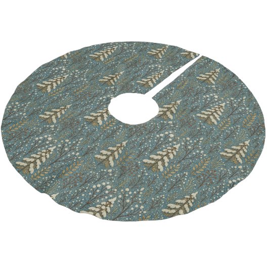 Klassieke Sneeuwrijke Winter Forest Trees Art Patt Kerstboom Rok (Gekanteld)