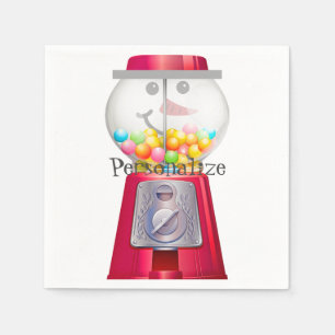 Klassieke snoepautomaat sneeuwman sneeuwbol  servet