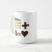 Klassieke snoer voor voedsel + ijskap = liefdeshar koffiemok (Voorkant links)